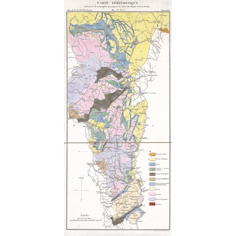 Carte Rhône Saône Loire (1840)