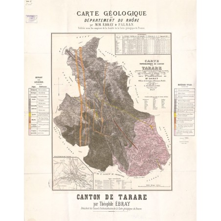 Carte géologique du canton de Tarare (1875)