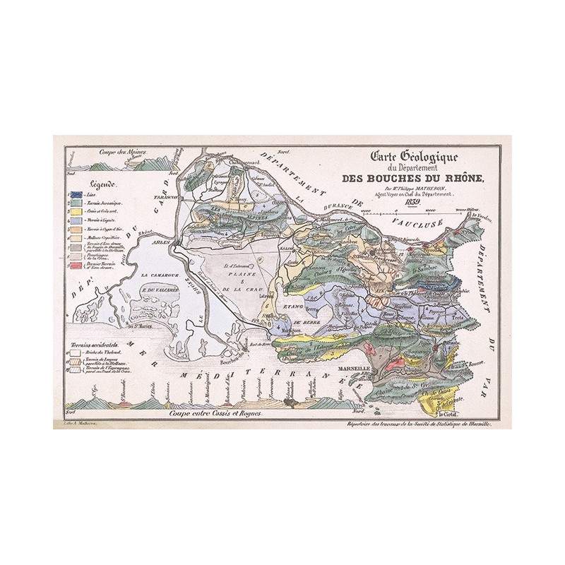 Carte géologique des Bouches-du-Rhône (1839)