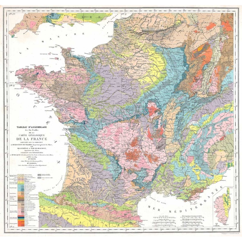 Carte Géologique de France - 1841